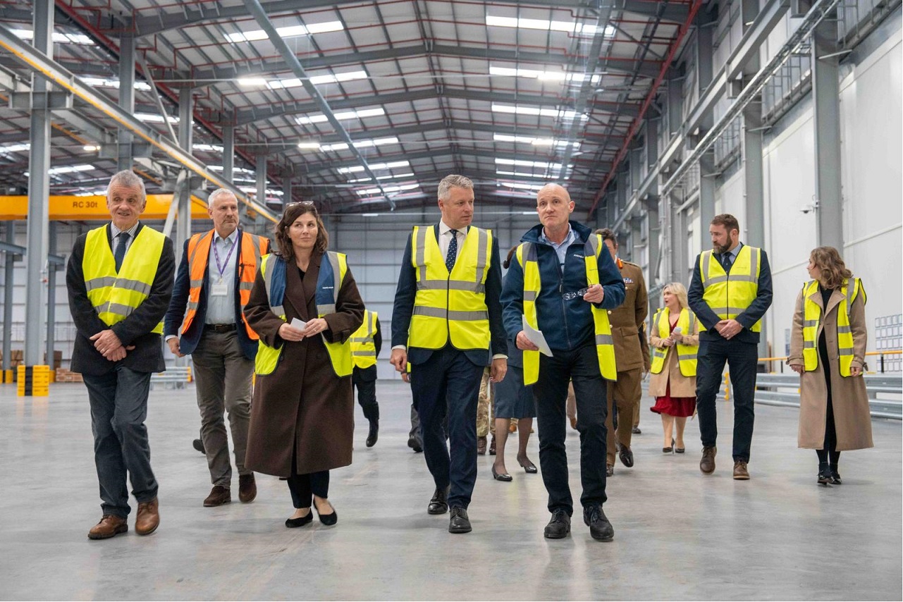 Minister for Defence Readiness and Industry walking through Longtown facility site